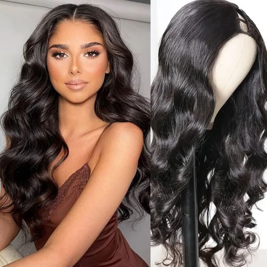 Perruque U en cheveux humains