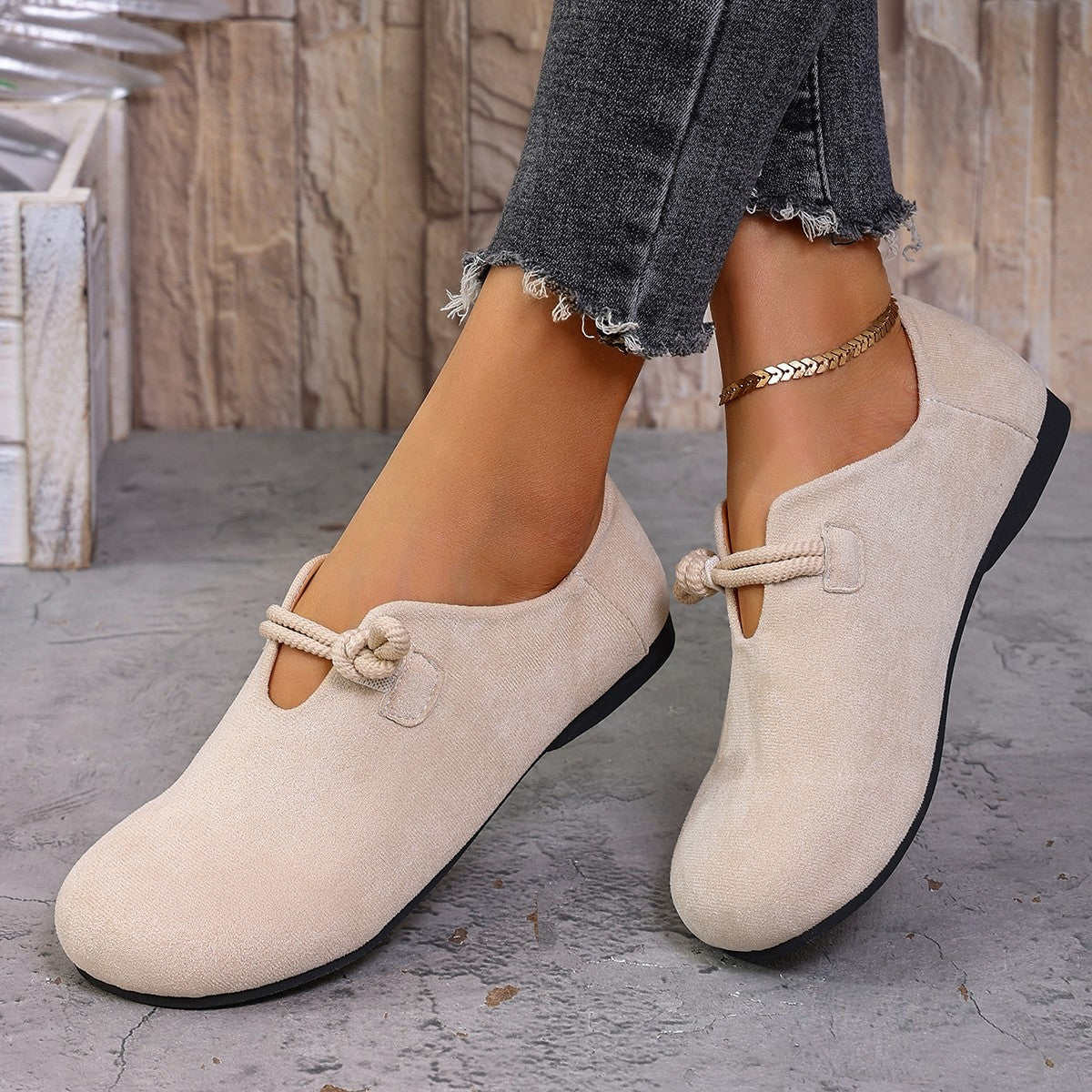 Mocassins en daim sans lacets