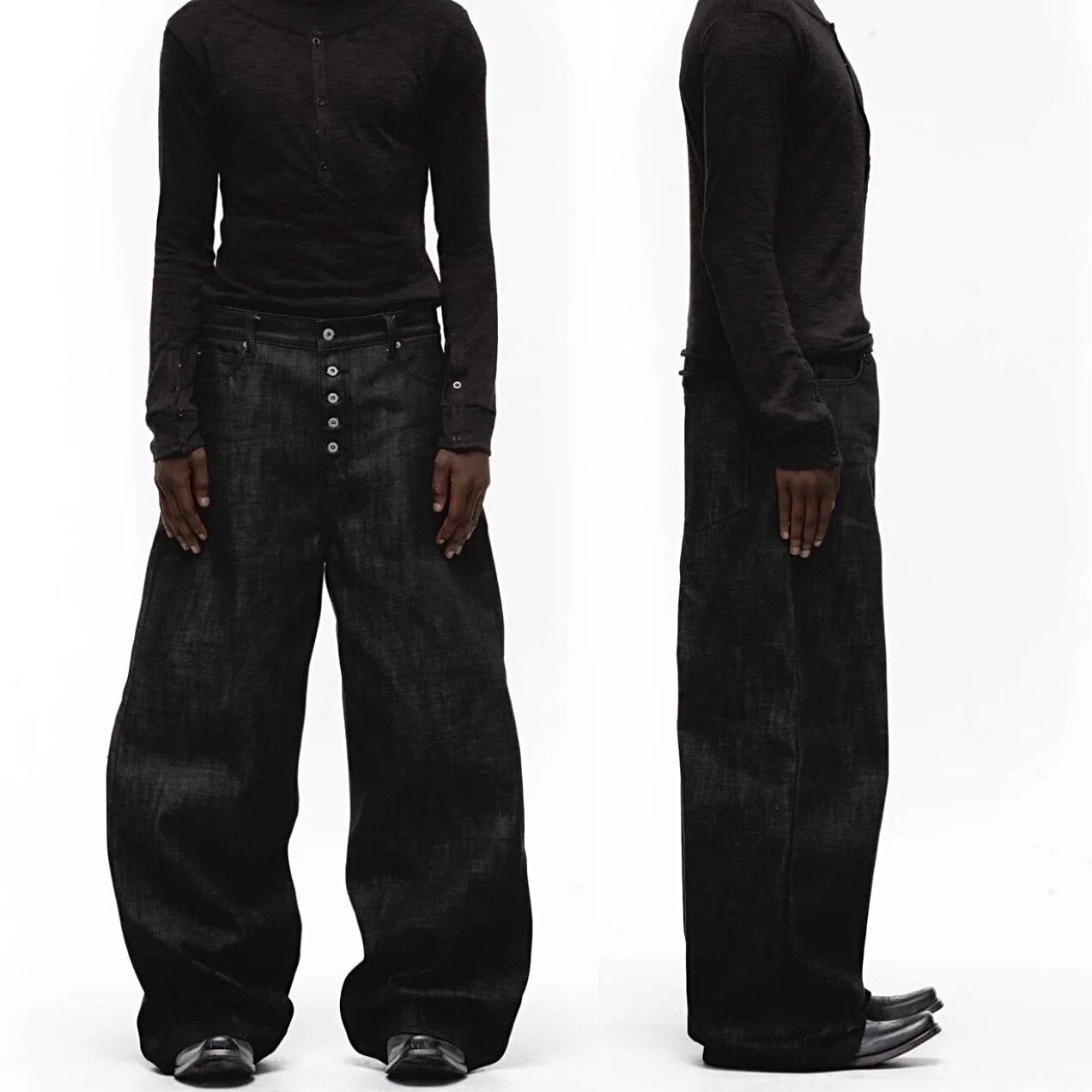 Jean 3D courbé sur mesure, ample pour hommes