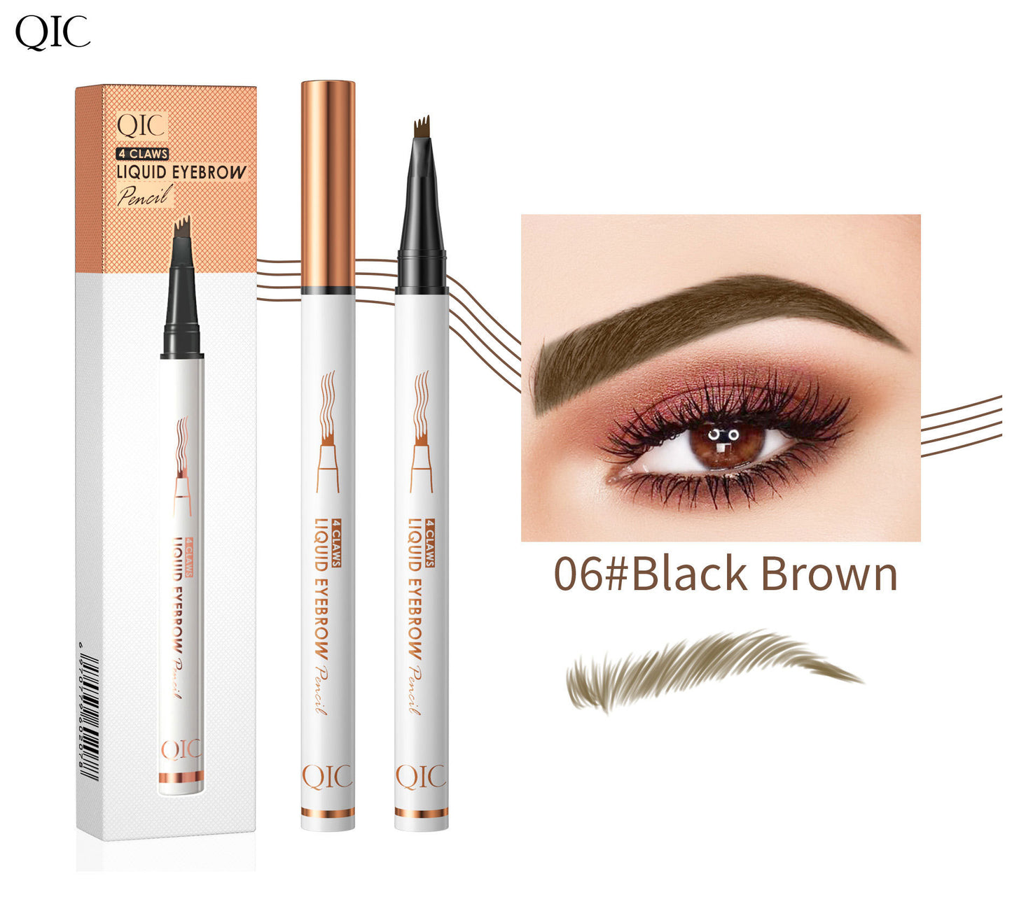 Stylo à sourcils liquide à quatre pointes
