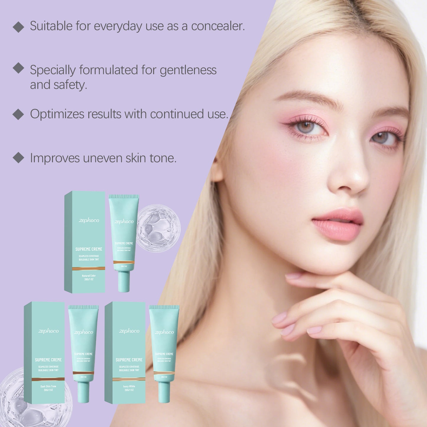 Crème tonifiante pour cacher et illuminer