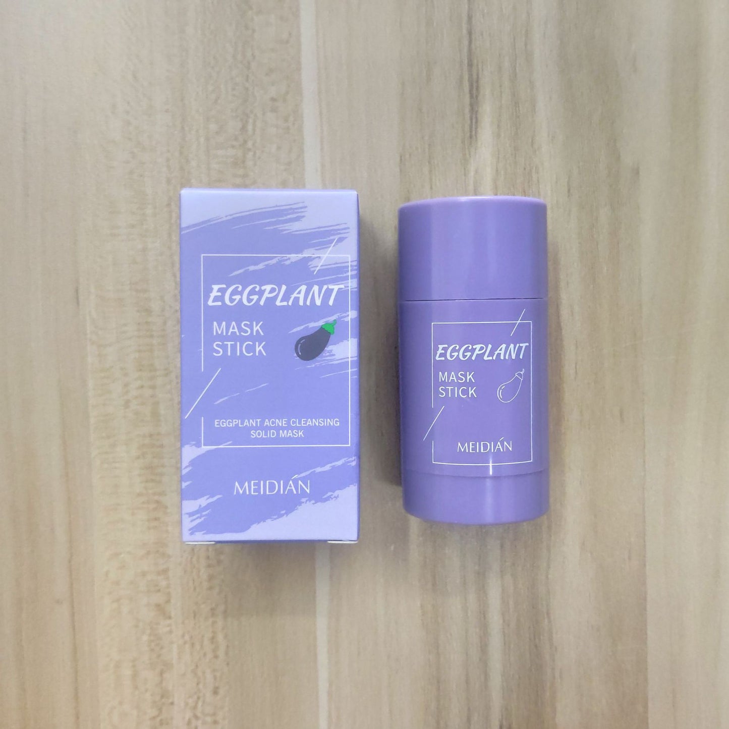 Masque nettoyant solide pour le visage à l'aubergine et au thé vert