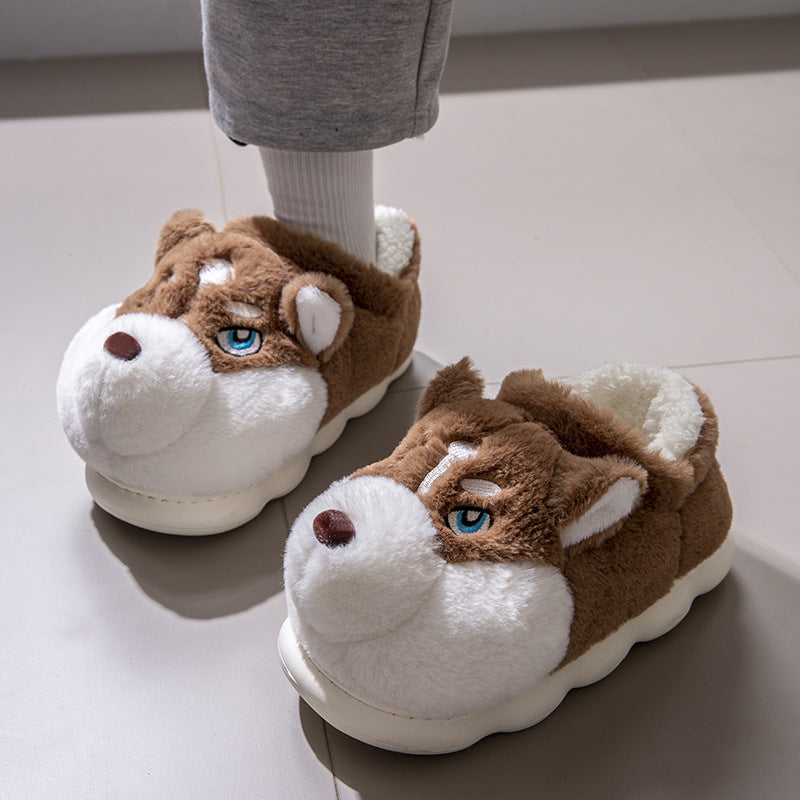 Chaussons en peluche à taille épaisse