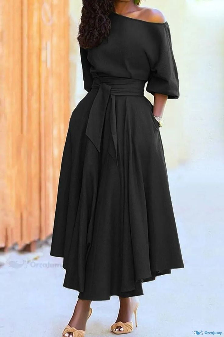 Robe unie asymétrique