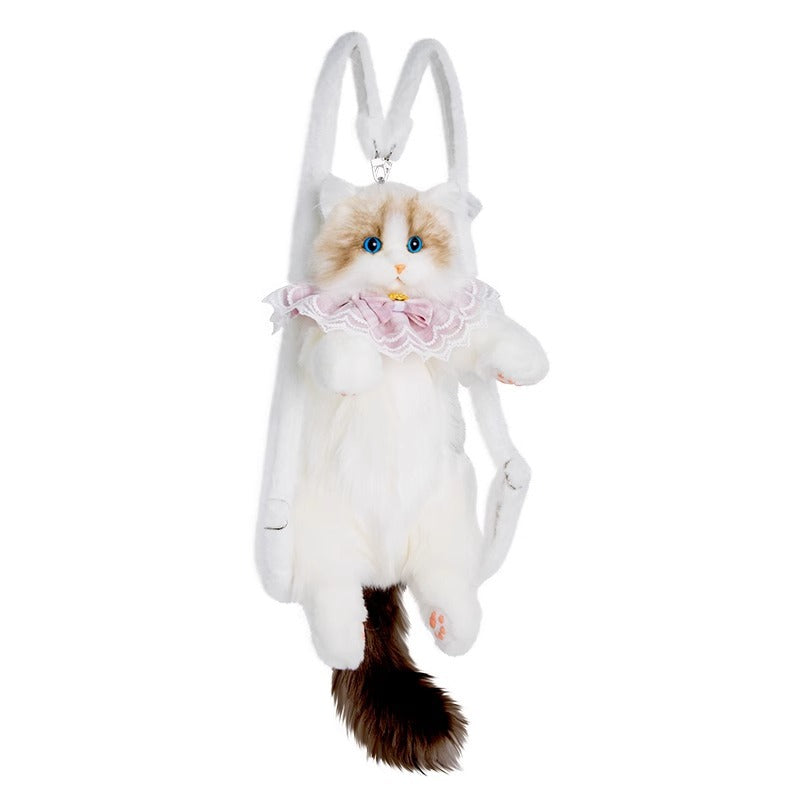 Sac à dos poupée chat en peluche