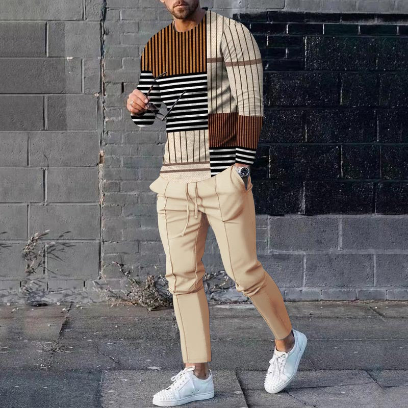 Ensemble pull et pantalon de survêtement décontracté pour homme, imprimé 3D