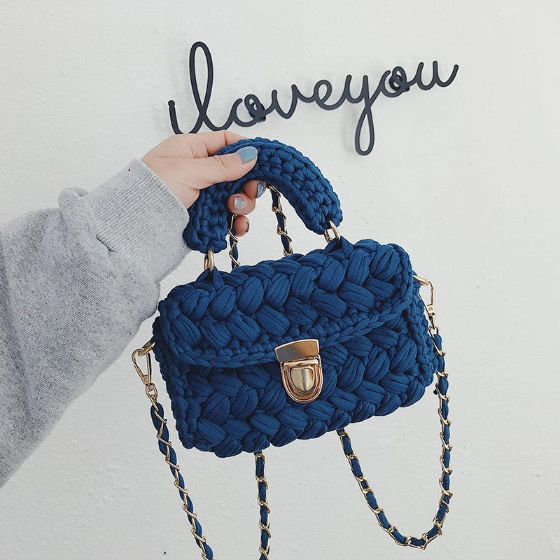 Sac bandoulière en crochet diagonal