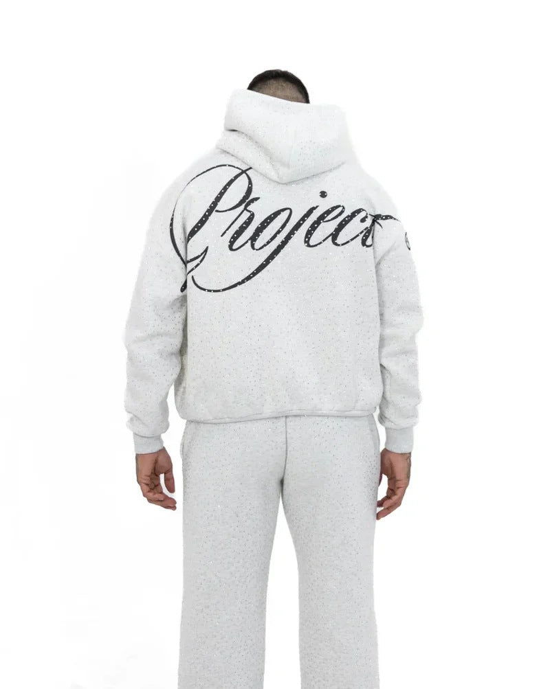 Ensemble sweat à capuche à strass étoilé