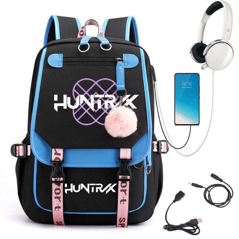 Sac à dos d'école avec motif cartoon et grande capacité