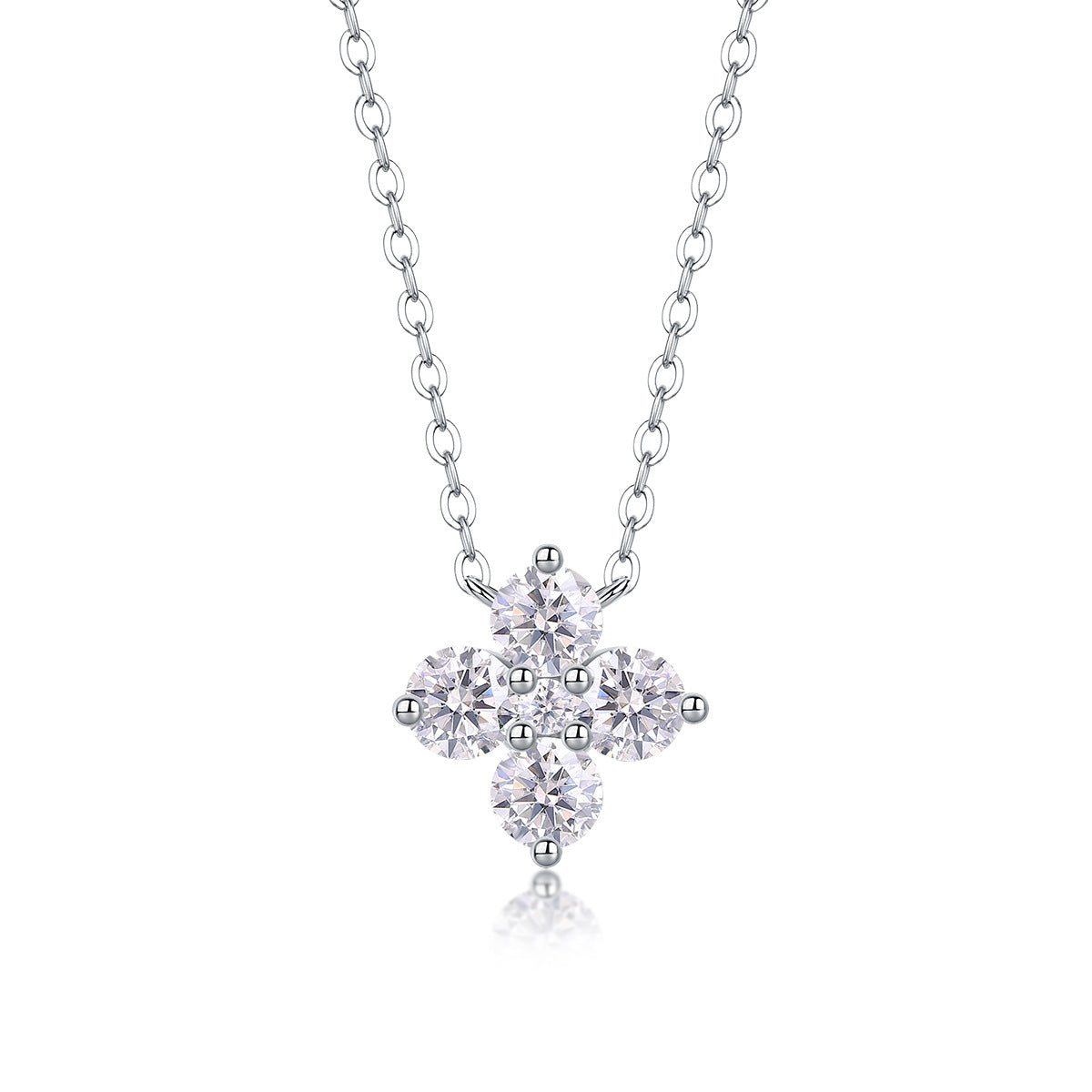 Collier pendentif géométrique en moissanite et argent sterling