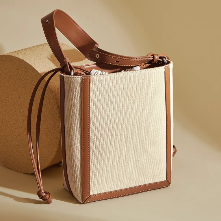 Sac cabas bandoulière grande capacité bicolore pour femme