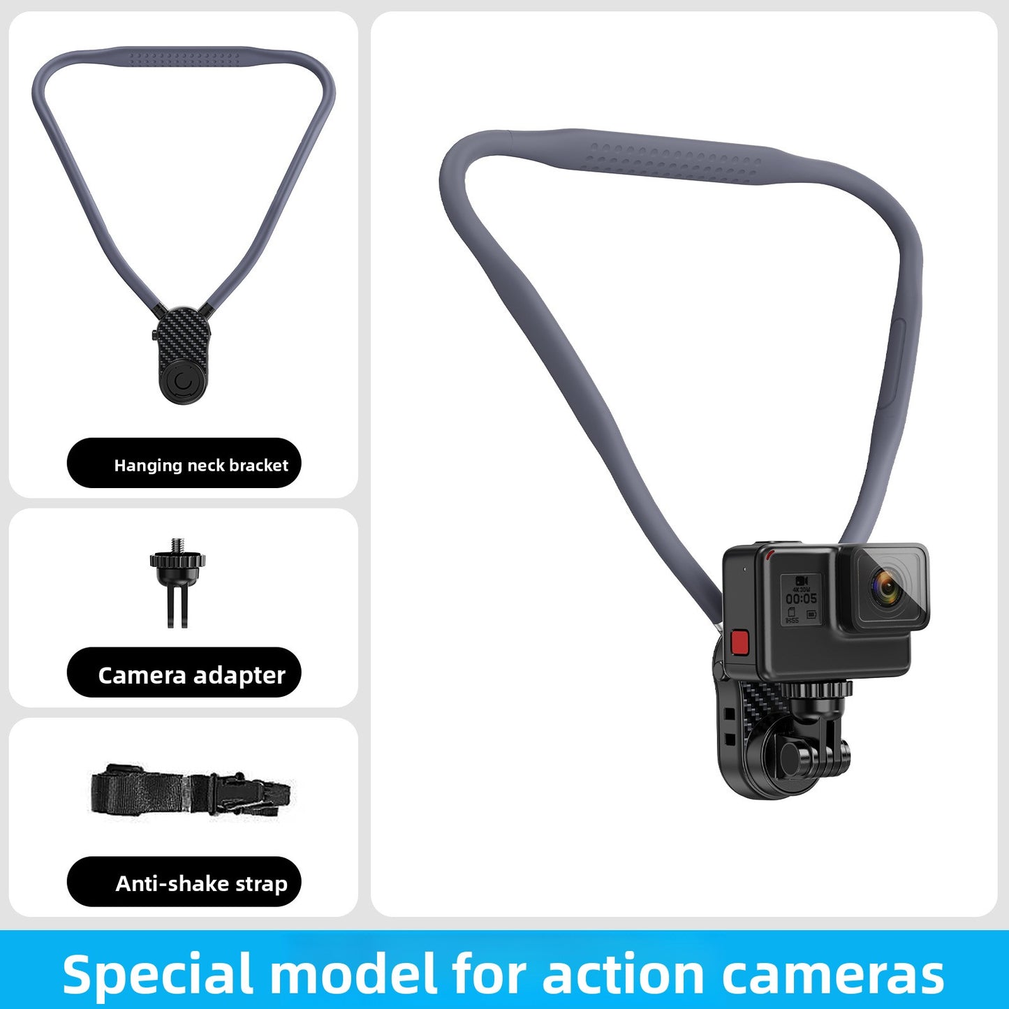 Support magnétique pour cou pour caméra d’action et téléphone