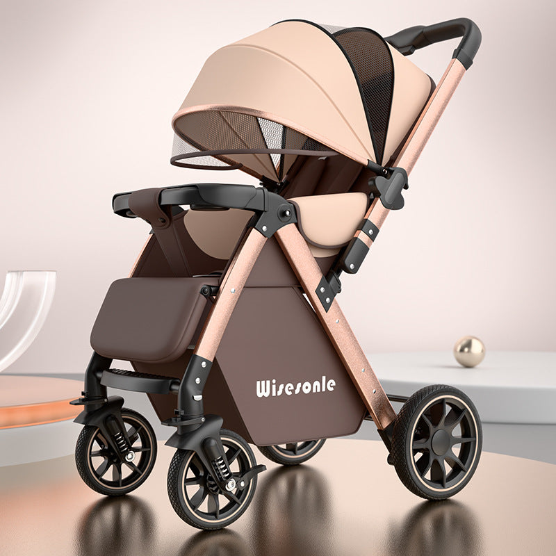 Poussette bébé légère et pliable en deux positions