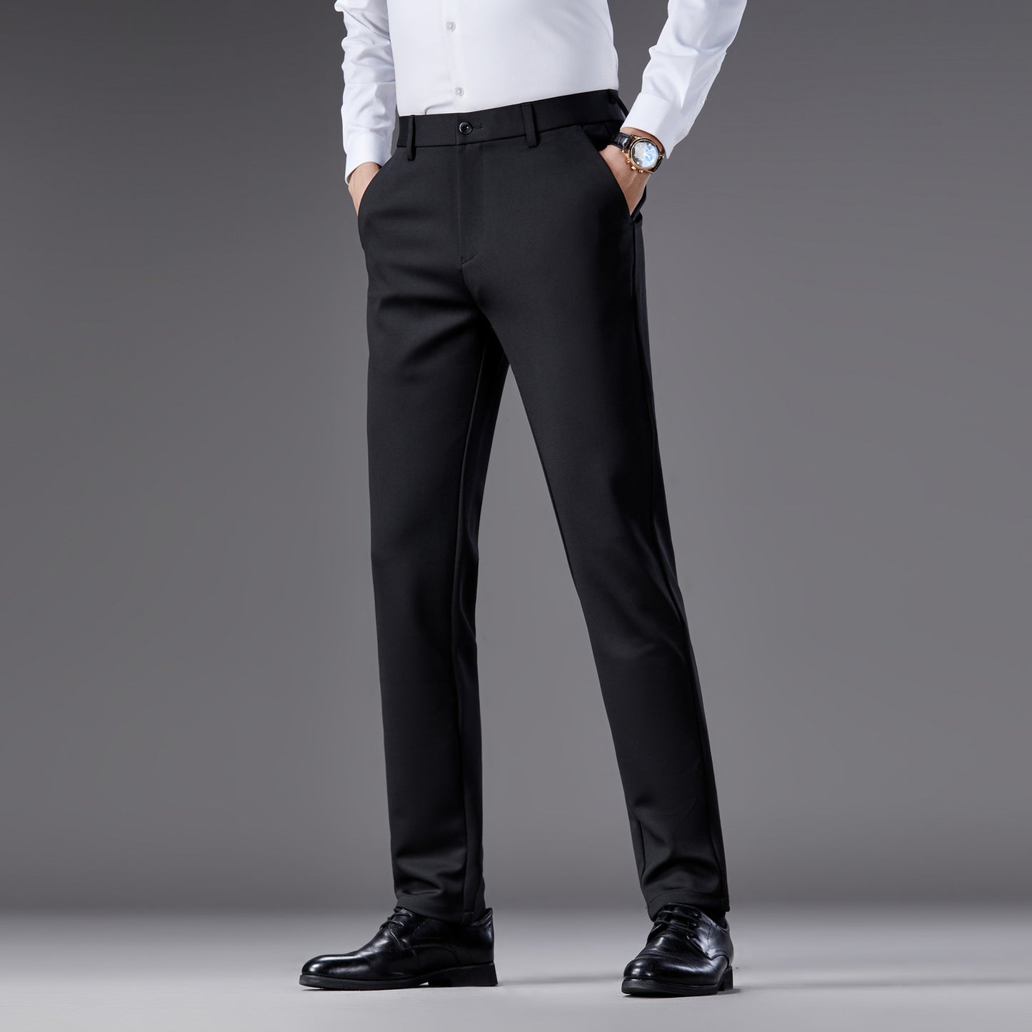 Pantalon droit pour homme, style business casual