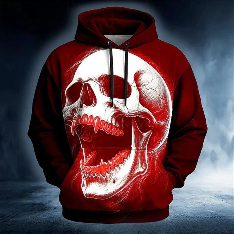 Hoodie à imprimé 3D pour hommes, pull-over à manches longues, streetwear