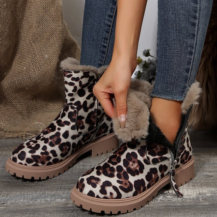 Bottes d'hiver en neige doublées en peluche