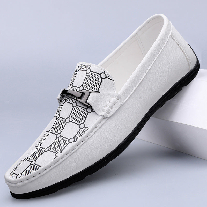 Chaussures en cuir décontractées à enfiler pour homme
