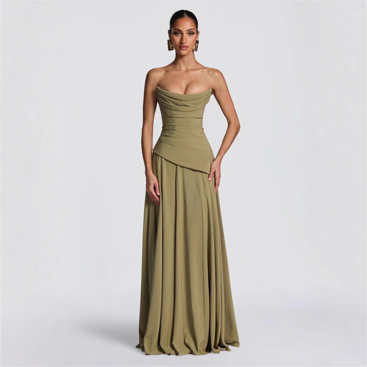 Robe de soirée élégante sans manches en tube