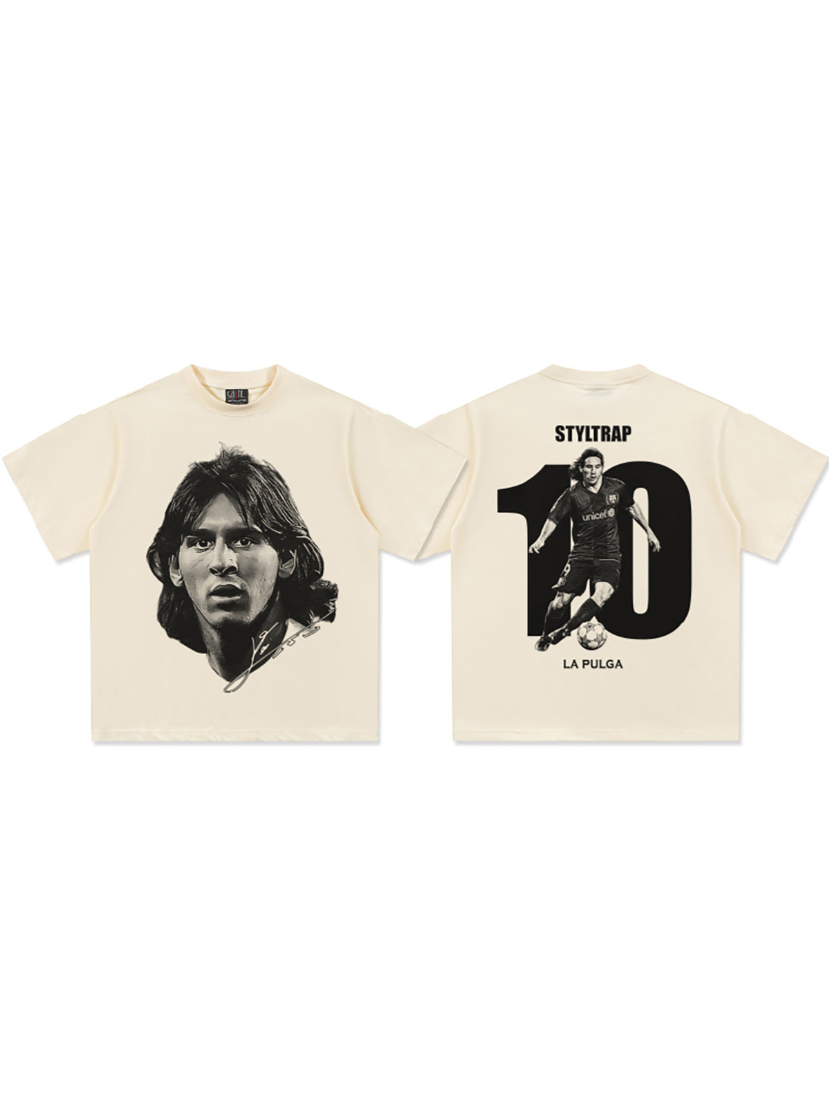 T-shirt en coton imprimé football vintage