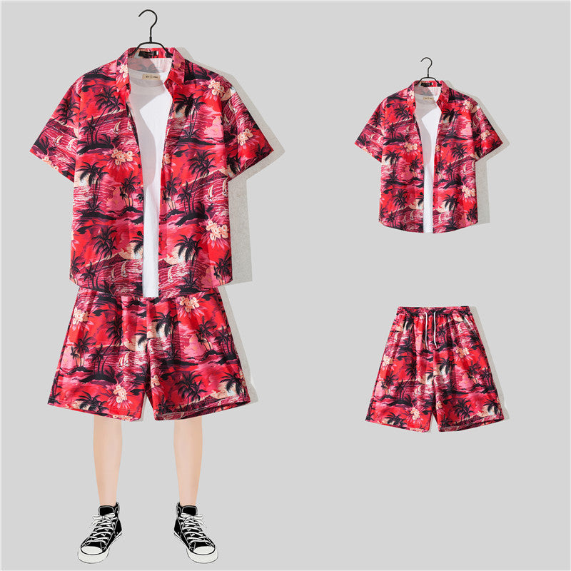 Habit :Ensemble chemise à manches courtes à fleurs