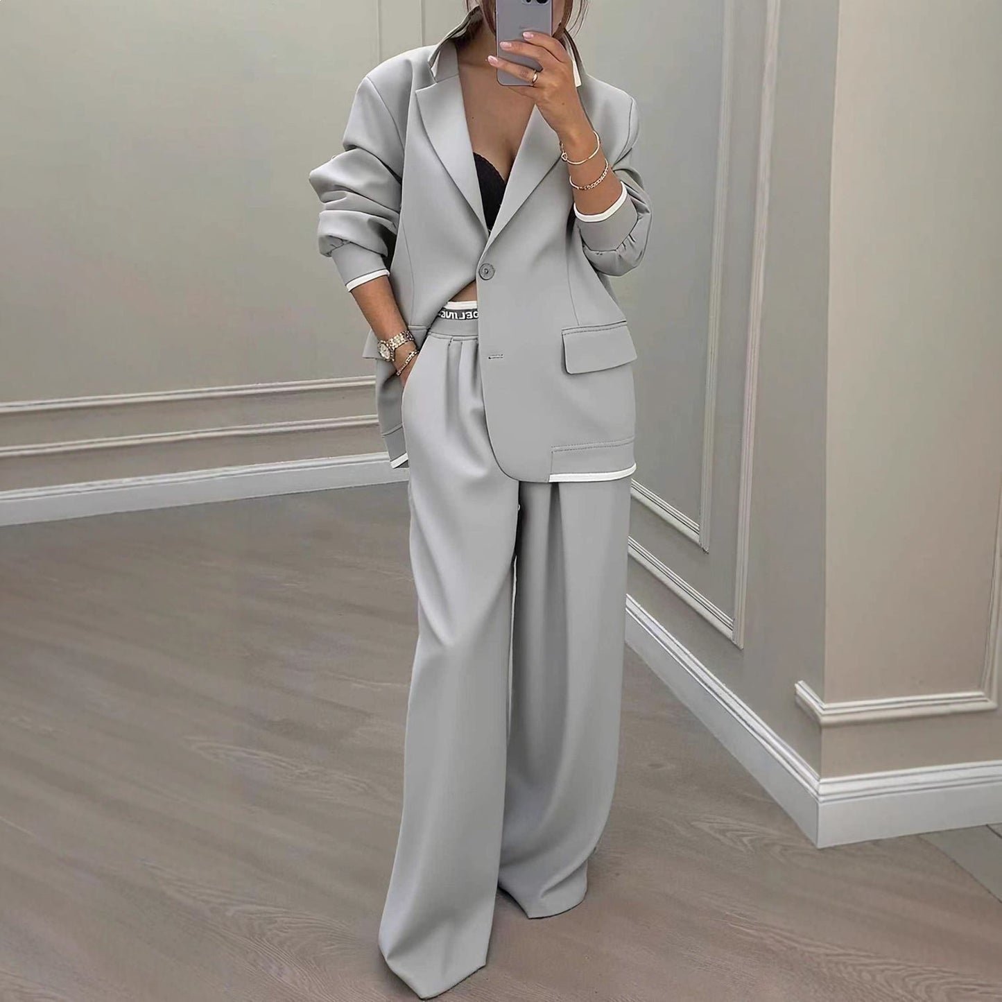 Blazer pour femmes et pantalon large