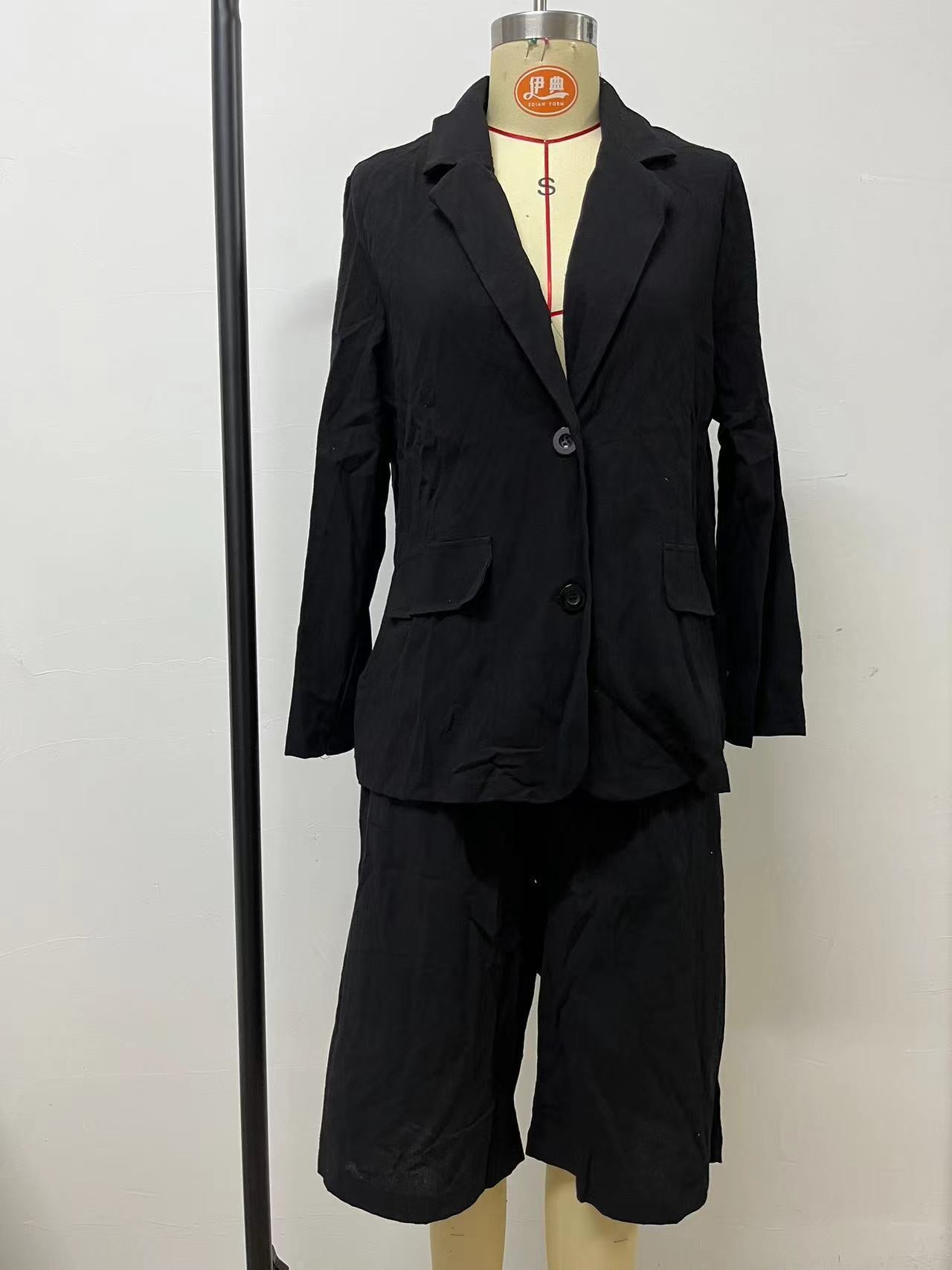 Ensemble short et cardigan en coton et lin pour femmes