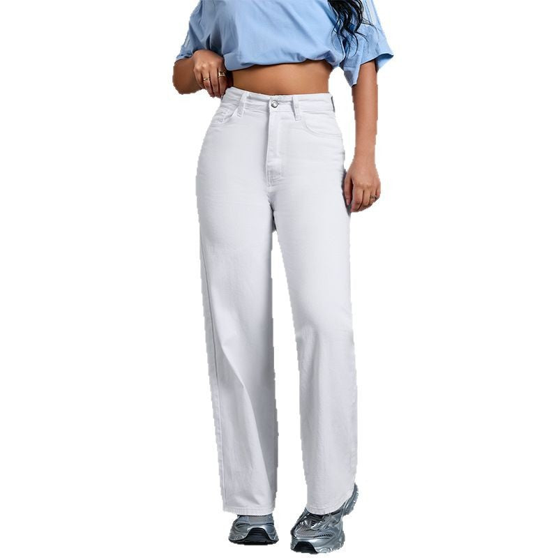Jean taille haute à jambes larges