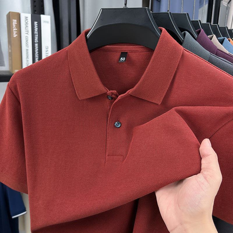 Polo homme en coton à manches courtes, haut décontracté