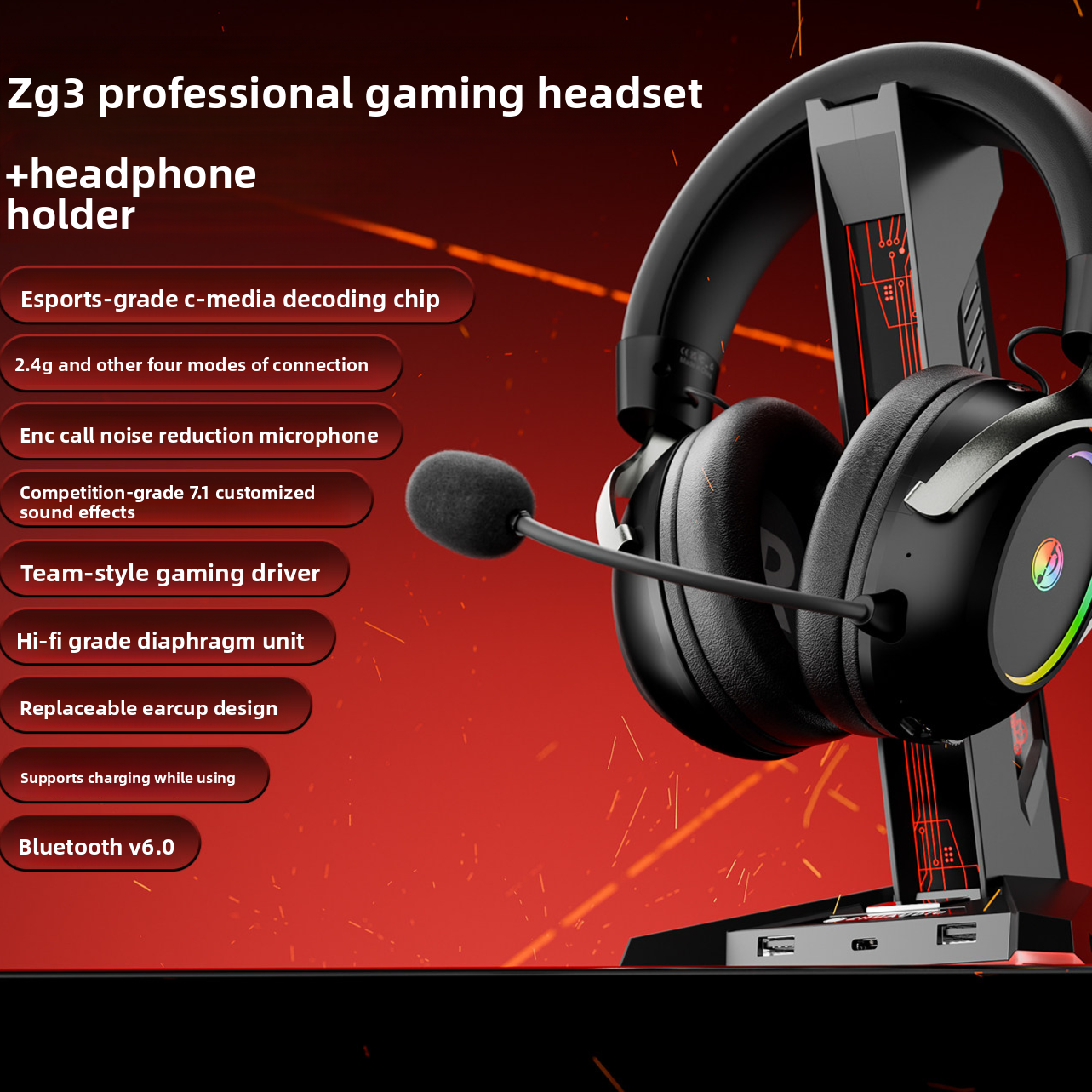 Casque de jeu Zg3 E-Sports