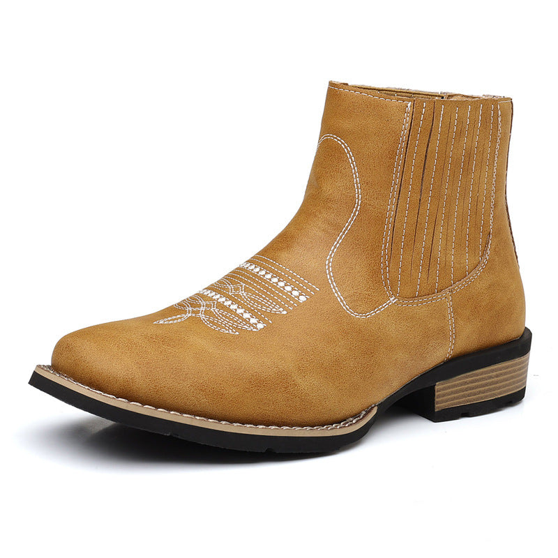 Bottes Chelsea pour hommes Chaussures décontractées en cuir à enfiler