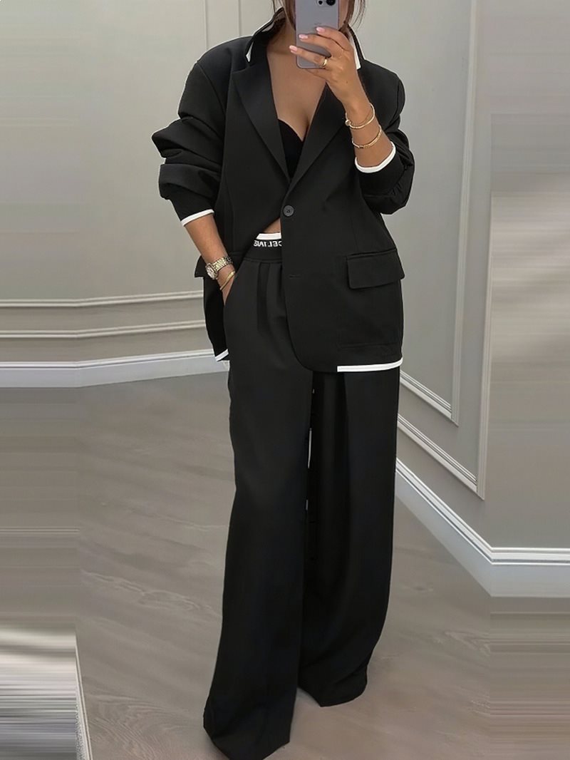 Blazer pour femmes et pantalon large