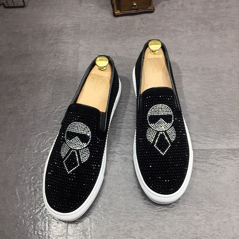 Mocassins à enfiler pour hommes avec strass