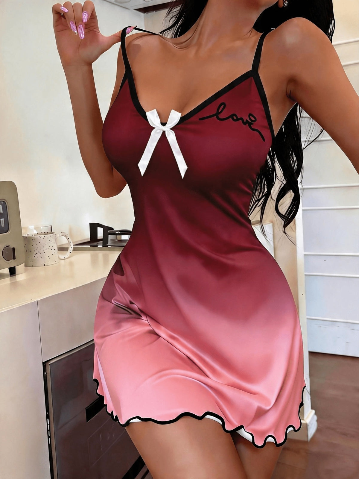 Nuisette camisole pour femme avec dégradé de couleurs