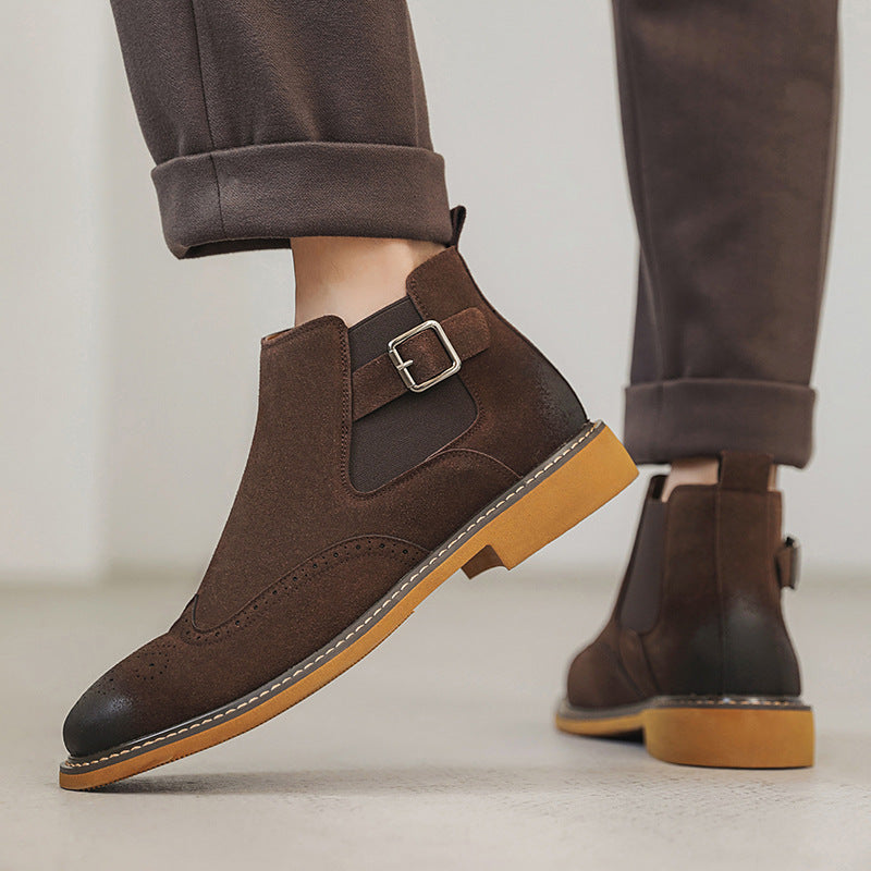 Bottines Chelsea Richelieu en cuir pour homme