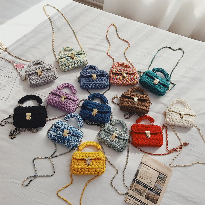 Sac bandoulière en crochet diagonal