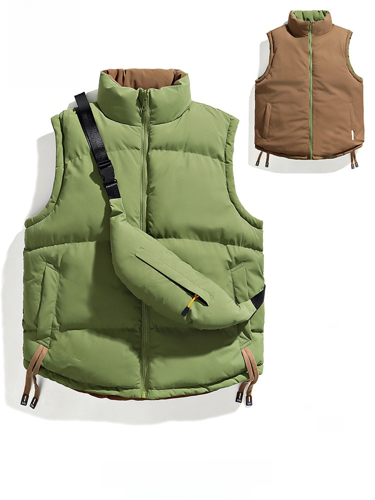 Gilet réversible pour homme à col montant