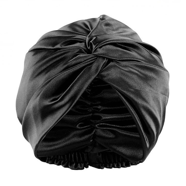 Bonnet de nuit en soie torsadée avec design plissé 3D