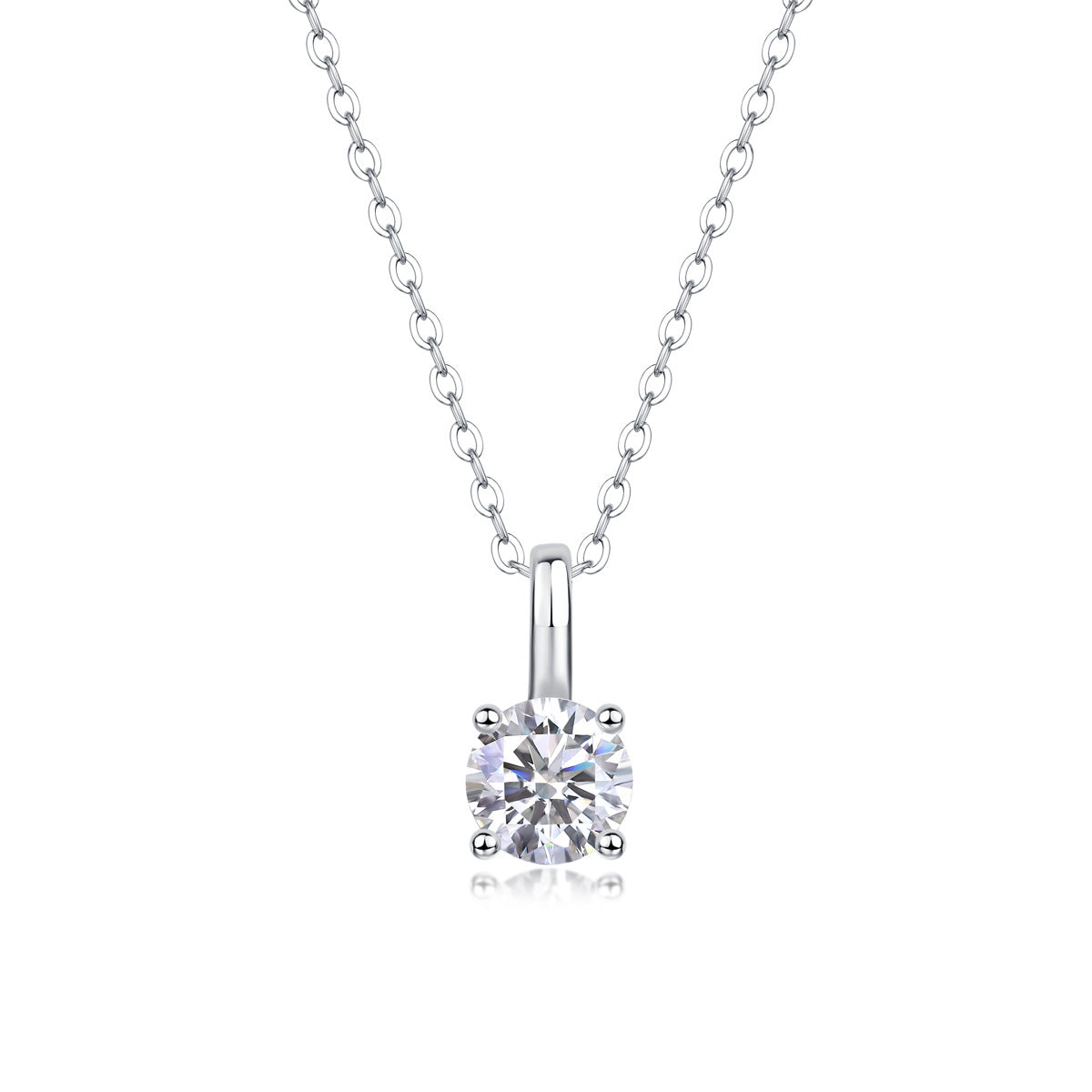 Collier pendentif géométrique en moissanite et argent sterling