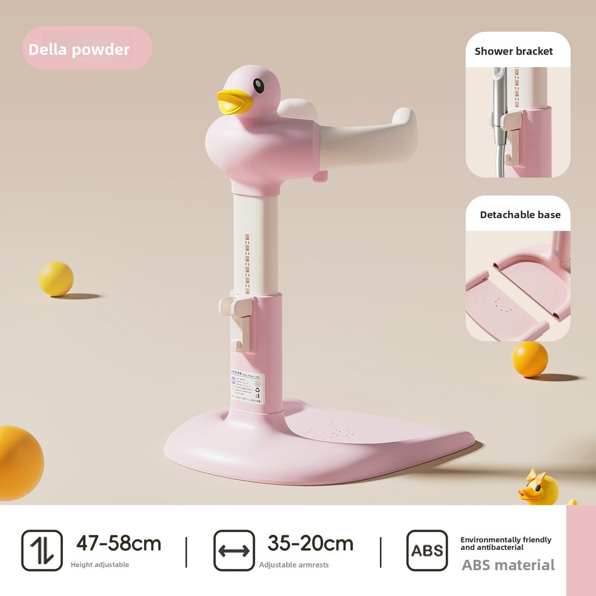 Étagère de bain pliable pour bébé avec base antidérapante