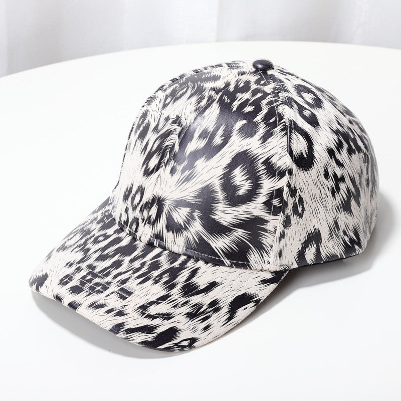 Retro Baseball Cap with Leopard Print