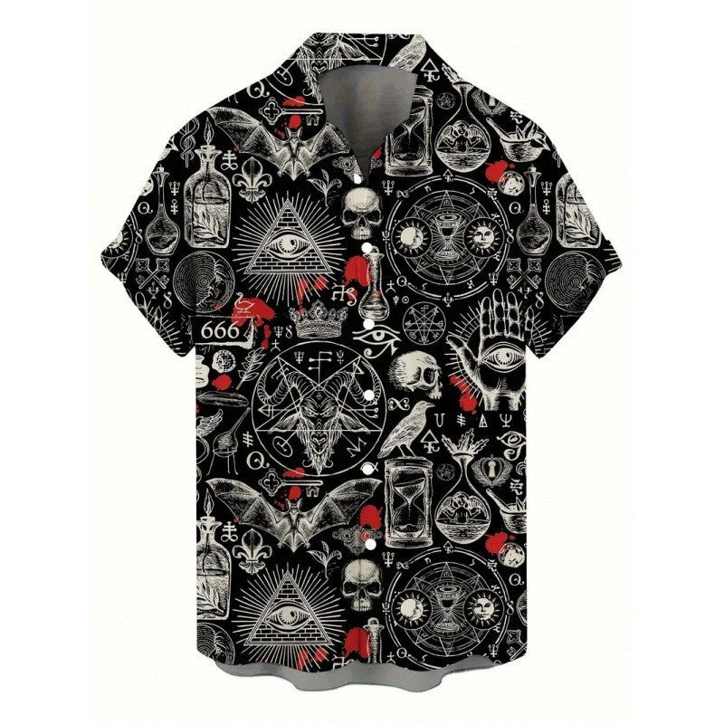 Chemise Homme Imprimée à Manches Courtes et Coupe Large