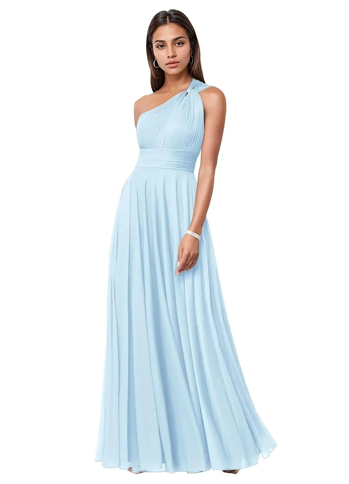 Robe de soirée en chiffon à une épaule