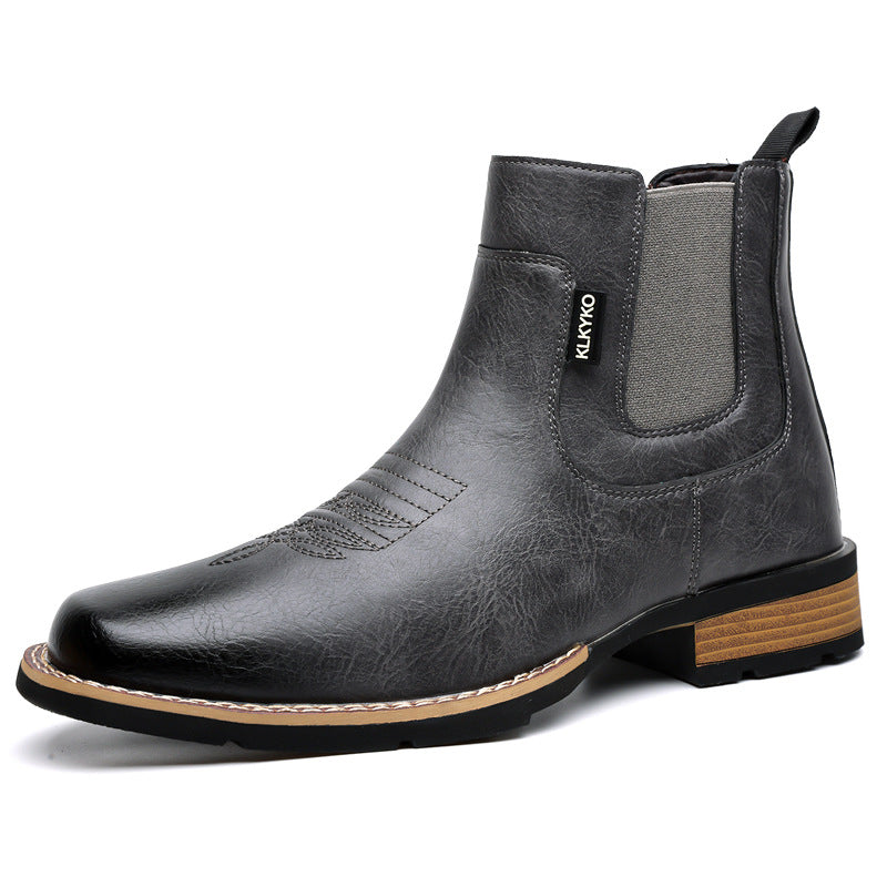 Bottines Chelsea rétro en cuir pour homme – Modèle court à enfiler