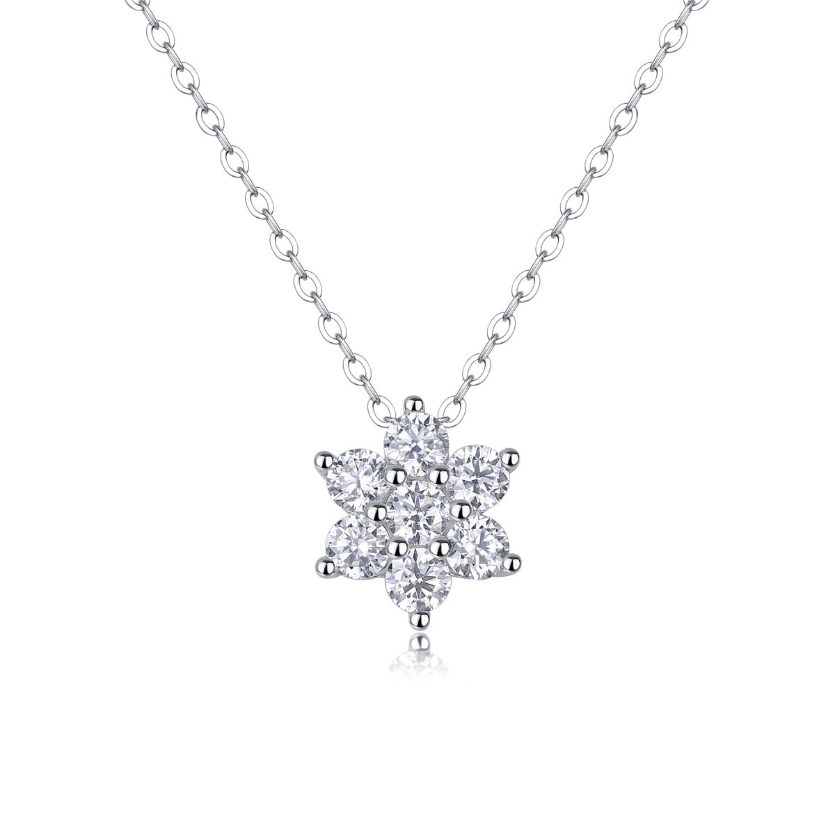 Collier pendentif géométrique en moissanite et argent sterling