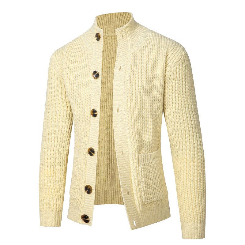 Pull en tricot pour hommes à col montant