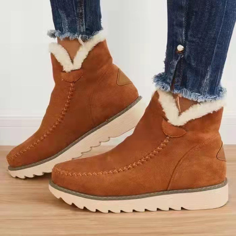 Bottes de neige en tissu épais avec doublure en fourrure