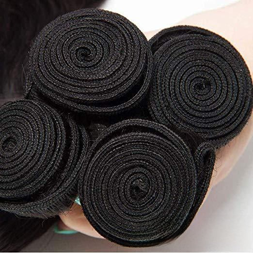 Perruque en cheveux humains lisses avec mèches de vrais cheveux