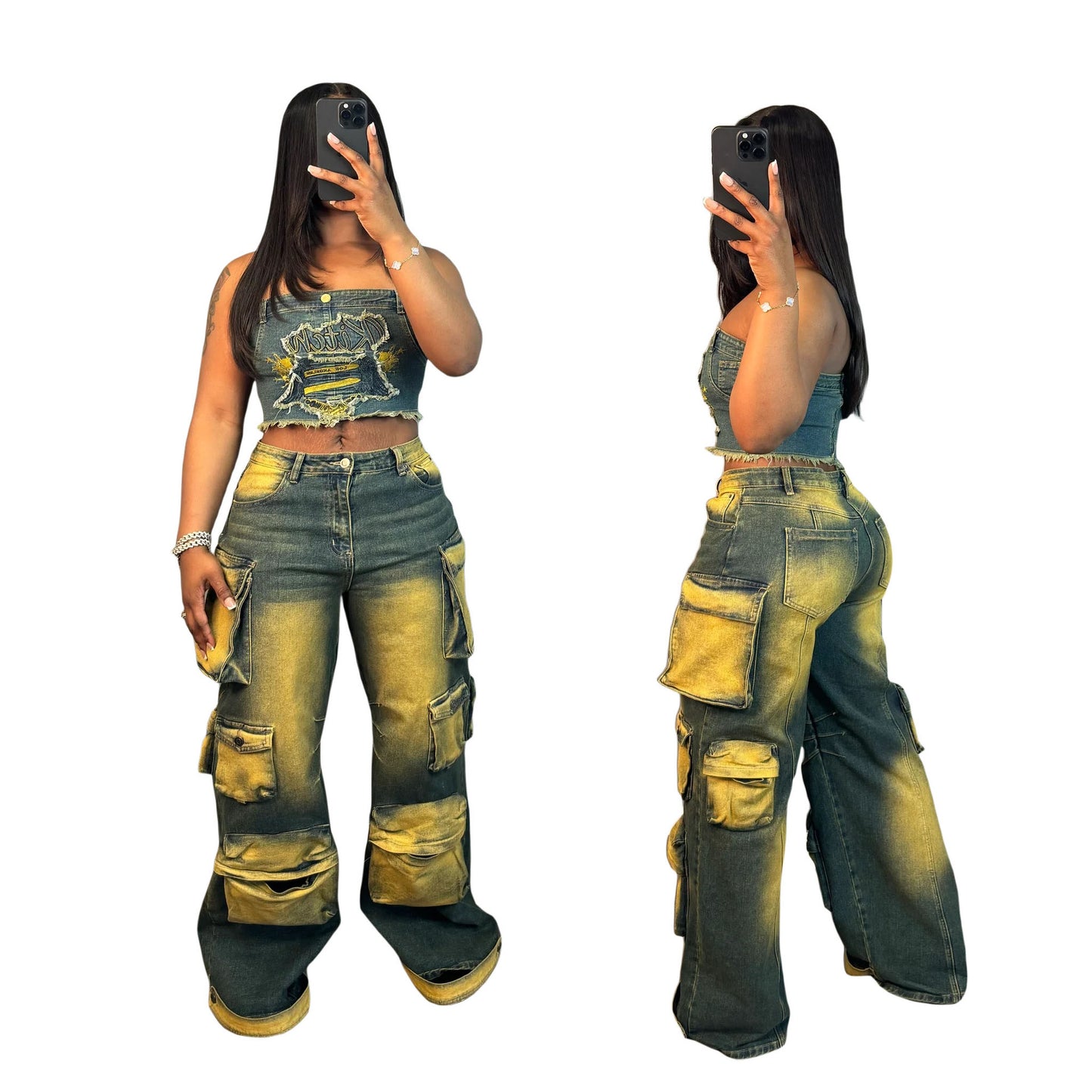 Pantalon de travail ample en denim