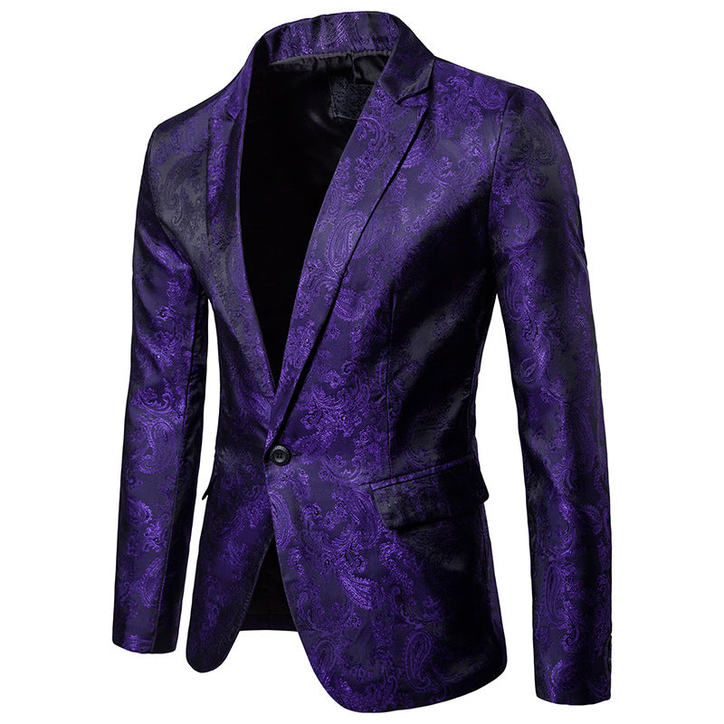 Veste de costume pour homme Slim Fit à simple bouton