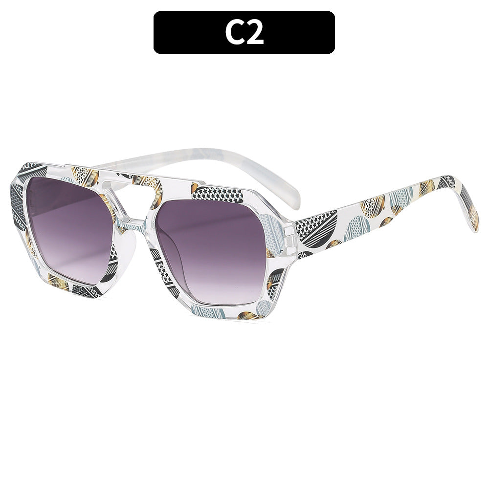 Lunettes de soleil à motif drapeau américain à double barre avec protection UV
